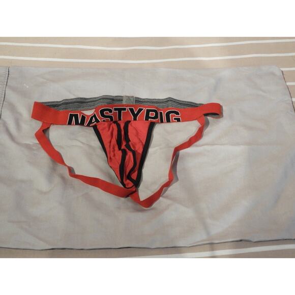 Mens Jockstrap Black & Red Snout Jockstrap |XXL	Black & Red Nasty Pig - Picture 1 of 2
